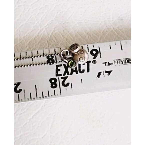 Jane Diaz Sterling Silver 925 Om Symbol Green Charms Beaded Necklace - Picture 5 of 6